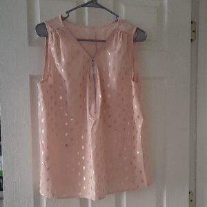 Pink Sleeveless Top with Gold Accents